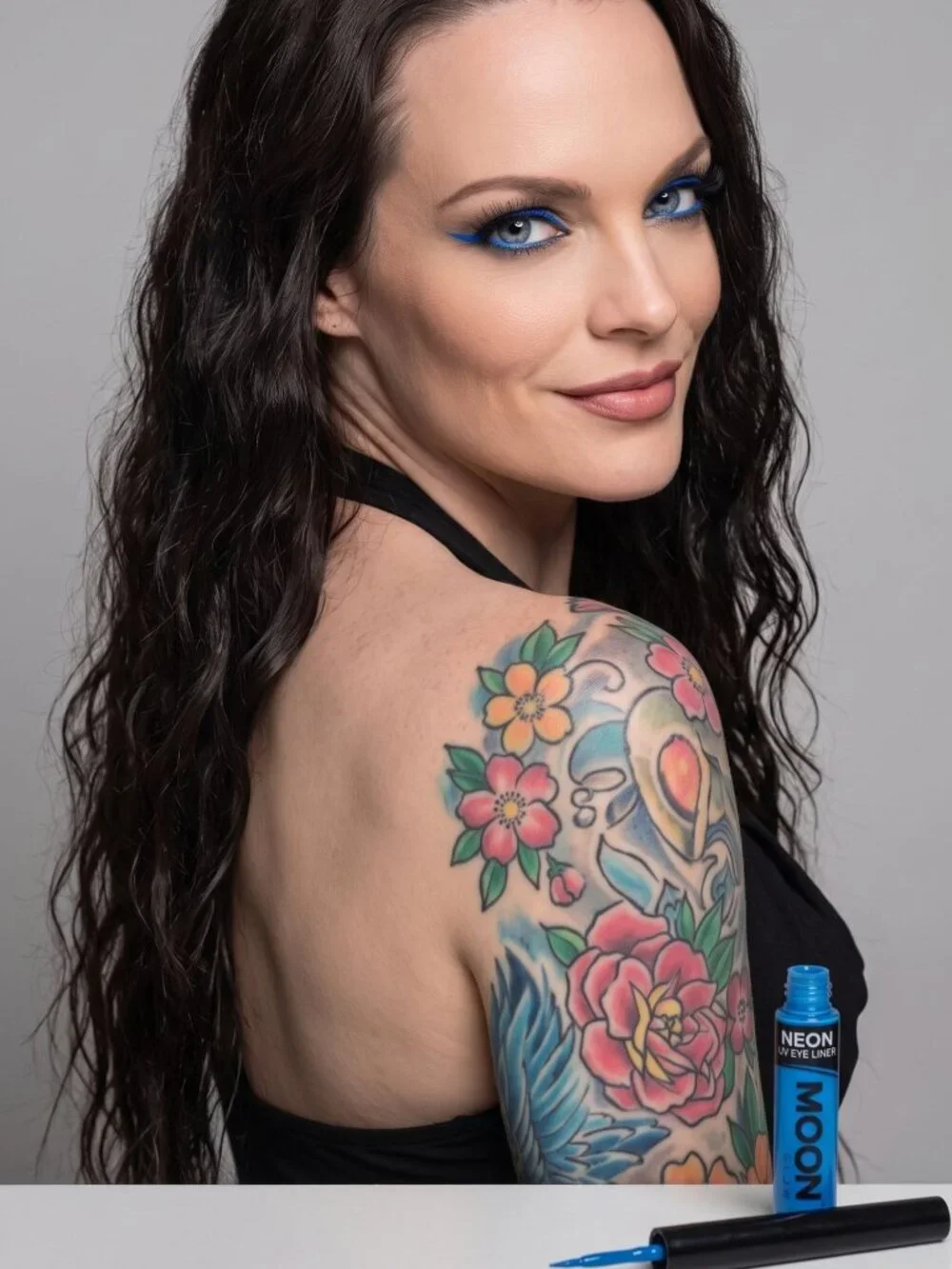 Moon Glow ✦ Neon UV Eyeliner ✦ Electric Blue UV‑Reactive Precision Brush Vibrant